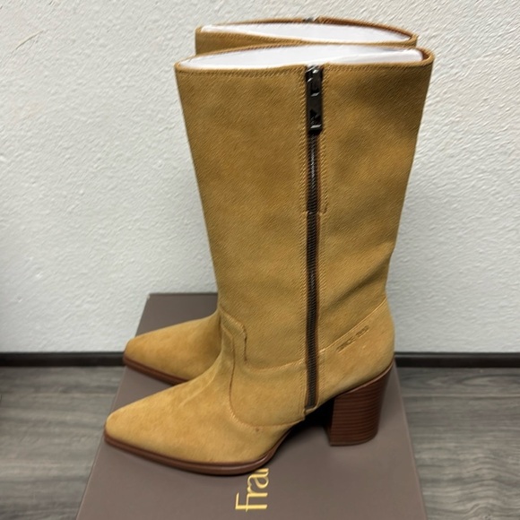 Franco Sarto Jaxon Mid Calf Boot In Warm Camel Brown Suede - Picture 6 of 9